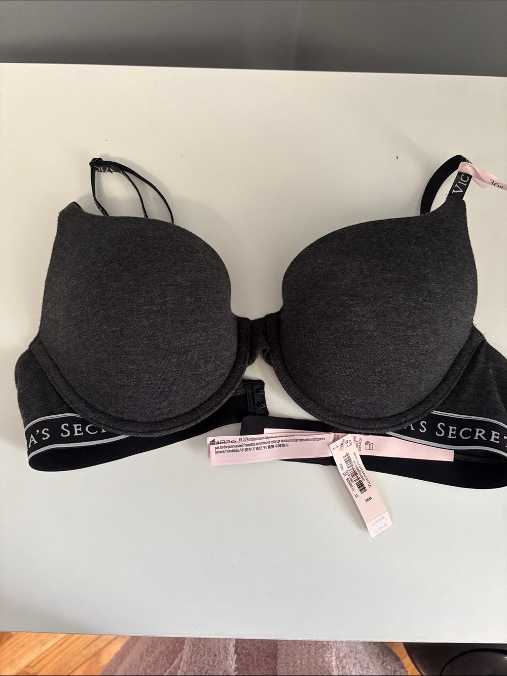 Victoria's Secret Charcoal Gray Padded T-Shirt Bra